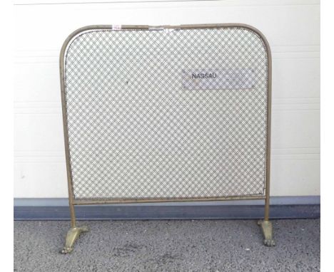 Brass Wire Fireguard with Claw Feet. Height: 66cm