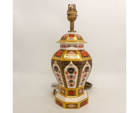 Royal Crown Derby 1128 Old Imari table lamp, height to top of fitting 33cm, with original box.