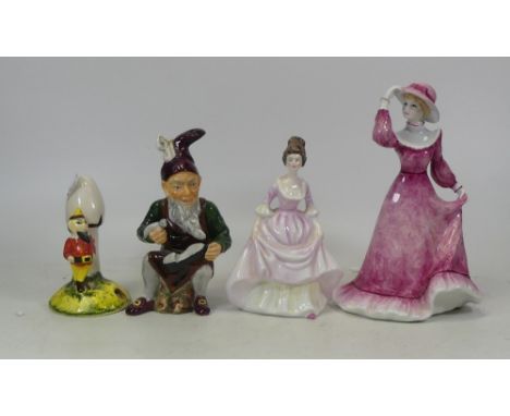 Four Ceramic Figures to include Crown Devon Imp figure, Jason Fine Bone China Rumpelstiltskin a/f feather, Five Towns Design 
