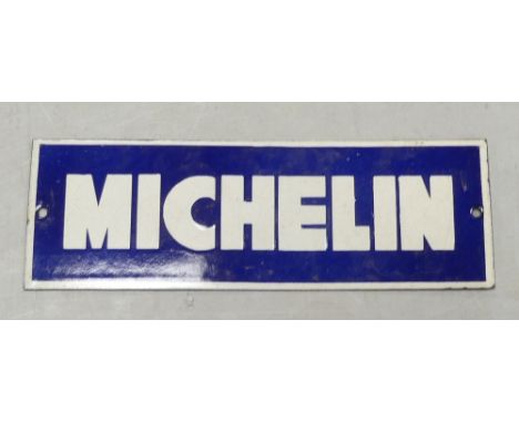 Enamel advertising sign "Michelin" (L: 30cm x H: 10cm).