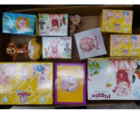 A collection of mostly boxed 'Piggin' resin figures together with a Coalport ceramic figure of Jerry (1 tray).