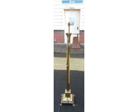 Brass Corinthian Column Standard Lamp. Height: 160cm