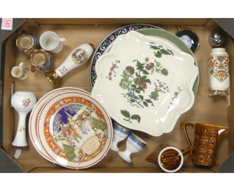 Mixed Ceramics to include Wedgwood bread plate, Portmerion Jugs, Camelot bud vase (1 Tray)