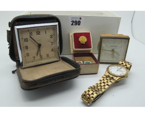 A 9ct Gold Shell BP Pin, (threaded post lacking back) (3grams) in fitted box, lid marked "D.W.Upton"; together with an enamel