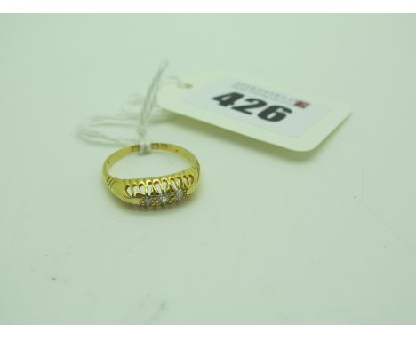 An Antique 18ct Gold Three Stone Ring, (finger size N) (2.2grams). 