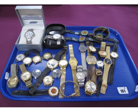 A Collection of Assorted Wristwatches and Wristwatch Heads, (no straps) including Eska gold plated cased USA wristwatch, on l