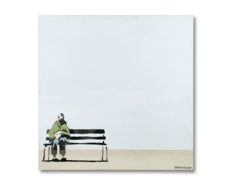 Banksy (British, b. 1975)Weston Super Mare 1999 taggedacrylic on canvas76.5 by 76.5 cm.30 1/8 by 30 1/8 in.This work was exec