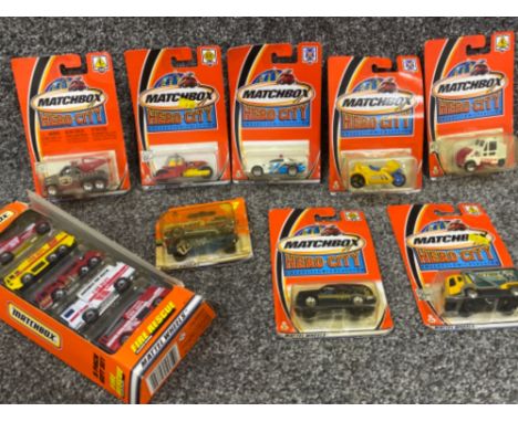 Matchbox Mattel wheels Hero-City collection x8 and Matchbox Fire rescue exclusive design. All in original boxes