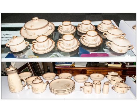 Denby Hand Crafter 54 Piece Part Dinner, Tea &amp; Coffee Service, Memories Pattern, Comprising 6 trios, coffee pot &amp; lid