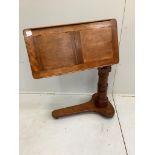 A Victorian Leveson & Son mahogany adjustable reading table, width 78cm, depth 40cm***CONDITION