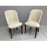 A pair of Art Deco burr walnut and ivory leather chairs***CONDITION REPORT***PLEASE NOTE:-