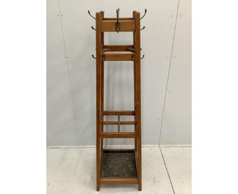An early 20th century mahogany coat and stick stand, height 186cm***CONDITION REPORT***PLEASE NOTE:- Prospective buyers are s