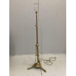 A late Victorian brass telescopic standard lamp***CONDITION REPORT***PLEASE NOTE:- Prospective