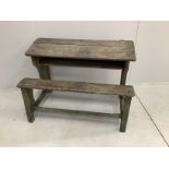 A Continental pine student's desk, width 104cm, depth 60cm, height 73cm***CONDITION REPORT***
