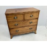 A small Regency mahogany four drawer chest, width 89cm, depth 44cm, height 84cm***CONDITION