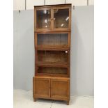 An early 20th century oak 'Business Book Systems' five section bookcase, width 86cm, depth 37cm,