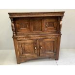 An 18th century oak court cupboard, width 127cm, depth 55cm, height 141cm***CONDITION REPORT***