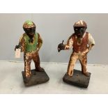 A pair of painted cast iron jockey horse tethering posts, height 66cm***CONDITION REPORT***PLEASE
