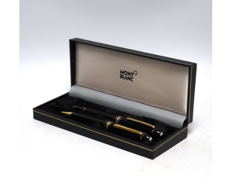 A cased Montblanc Meisterstuck fountain pen and ballpoint pen set Serial No. FO KP1048143 BP KM1040689***CONDITION REPORT***B