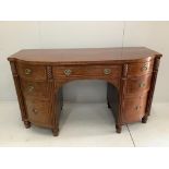 A George IV mahogany bow front sideboard, width 168cm, depth 68cm, height 94cm***CONDITION