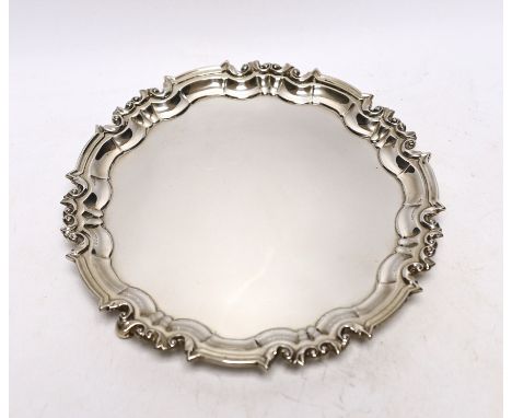 A George V silver salver by William Hutton &amp; Sons, Sheffield, 1923, 20.7cm, 12.5oz.***CONDITION REPORT***PLEASE NOTE:- Pr