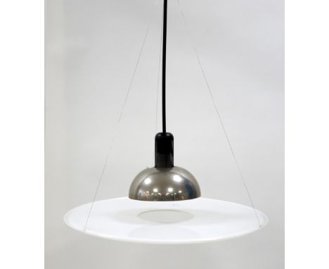 Achille Giacomo Castiglioni for Flos 'frisbi' pendant lamp, model 850, white disc 60cm diam, height approx 75cmProvenance:&nb
