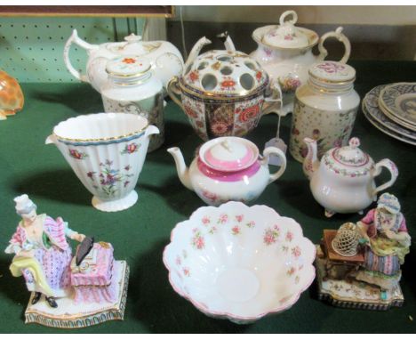 A 19th century Chamberlain's Worcester pot pourri, decorated in a Japanese pattern, together with a Meissen figure of a Victo