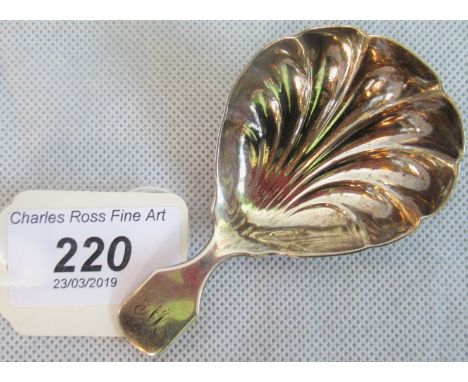 A silver caddy spoon, London 1788.