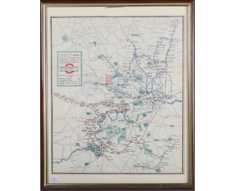 Eyre and Spottiswoode (publishers) - 'Tramways' (London Tramways Map), lithograph, printed and published circa 1923-1924, 44c