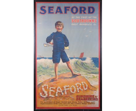 Reginald G. Praill &amp; Stock - 'Seaford, at the Foot of the Southdowns' (Railway Travel Poster), early 20th century lithogr