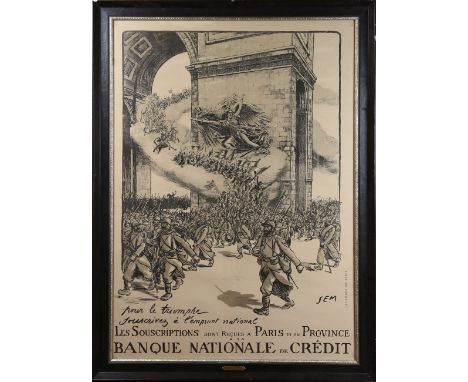 SEM [Georges Goursat] - 'Banque Nationale de Crédit' (Advertising Poster), lithograph, printed by Devambez, Paris, 1917, 103c