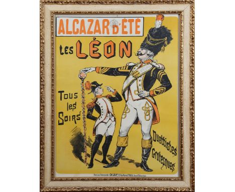 Charles Lévy - 'Alcazar d'Été, Les Léon, Tous les Soirs, Duettistes Grotesques' (Poster for the Theatre Production), 19th cen