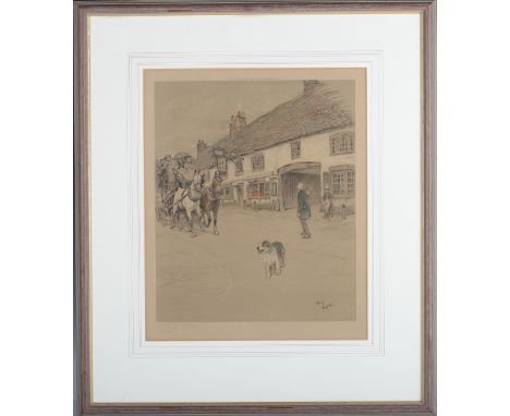 Cecil Aldin - The Angel Inn, Woolhampton, early 20th century colour print, signed in pencil and with Fine Art Trade Guild bli