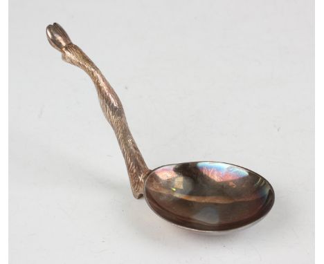 An Elizabeth II silver caddy spoon with oval bowl, the handle in the form of a deer's leg, Sheffield 1987 by Asprey &amp; Co 