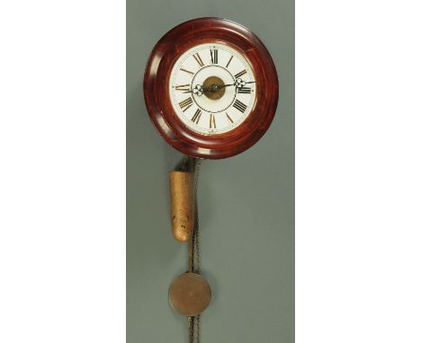 A Victorian "postman's" alarm clock with enamel dial.