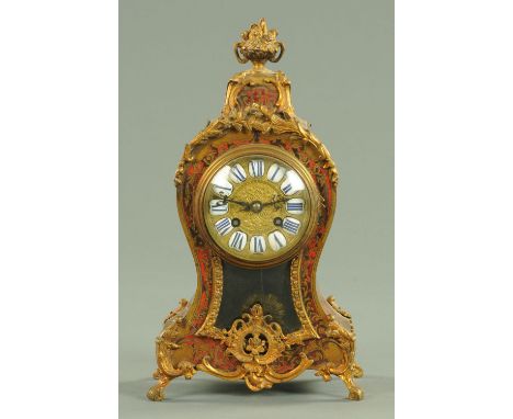 A 19th century French boule marquetry mantle clock, with two-train striking movement, the backplate stamped "A & N, Paris".  