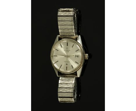 A gentleman's Tissot Seastar wristwatch, with date aperture and baton markers on an expanding bracelet strap. CONDITION REPOR