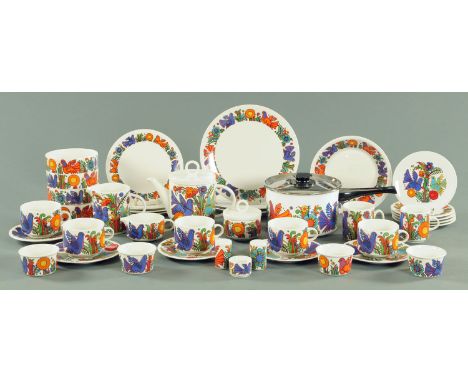 A Villeroy & Boch "Acapulco" part dinner and tea service, comprising three dinner plates, two salad plates, two dessert plate