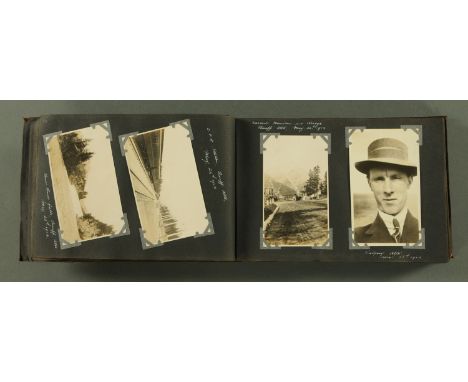 An early 20th century photograph album, containing a large quantity of photographs and postcards relating to Calgary, Canada,