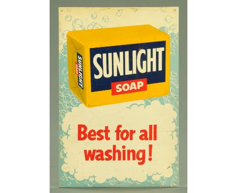 A colour lithograph advertising sign for Sunlight Soap, "best for all washing", produced by the Metal Box company Limited (Hu