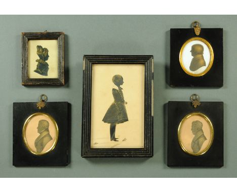 John Miers (18th/19th century), silhouette portrait of a gentleman facing left, black ink with bronzing on plaster, mounted o
