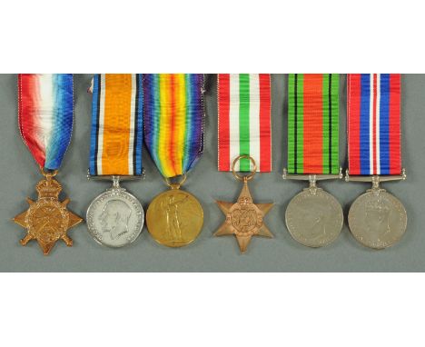 A group of three Great War Medals, to include the 1914 Star awarded to 1741 Pte M. Saul. Bord. R. (the Star the same but awar