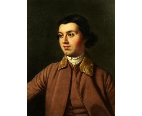An 18th century portrait, oil on canvas, a gentleman.  60 cm x 46 cm, framed (see illustration). 