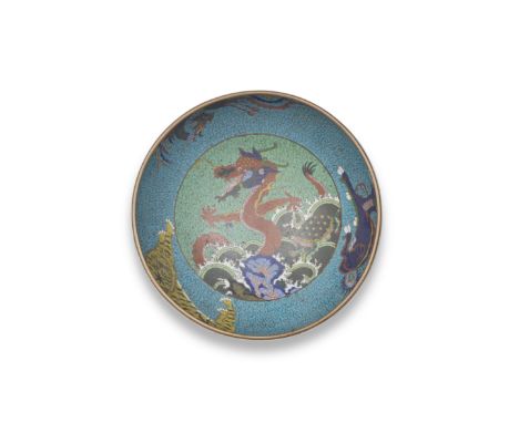 A RARE CLOISONNÉ ENAMEL BOWL19th centuryOf rounded form inverted towards the top, raised on short foot, the  exterior colourf