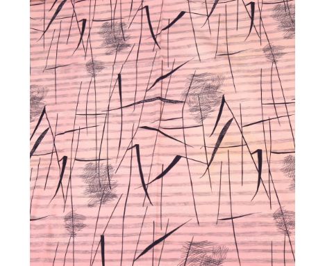 Lucienne Day for Heals, a 1957 Tarn design printed cotton fabric panel, marked to selvedge, 141 x 124cmLight fading, general 