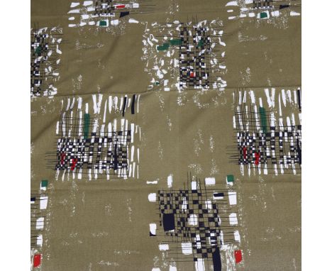 Lucienne Day for Heals, a Quarto design printed cotton fabric panl circa 1960, marked to selvedge, 156.5 x 122.5cmGood vintag
