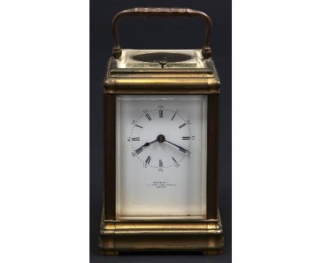 A French gilt brass petit sonnerie carriage clock, Joseph Soldano for Payne &amp; Co, 165 New Bond Street London,&nbsp;c1875,