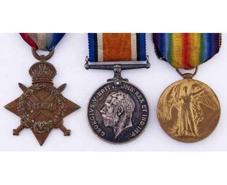 WWI group of three, 1914-15 Star, British War Medal and Victory Medal 8258 Pte S Daniels ASC 