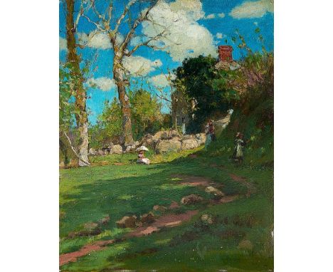 Samuel John Lamorna Birch RA, RWS (1869-1955) - At Penzance, signed and dated, probably 1897, inscribed on a stained and frag