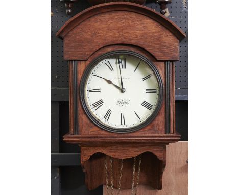 A hook-and-spike wall clock, John Whitehurst III Derby, c1852, the train quarter ting tang triple weight movement with 9½" pa